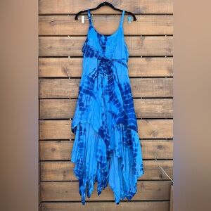 NWT Sakkas Annabell Tie dye corset bodice handkerchief dress. One size plus